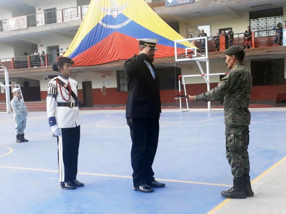 Cerimonia presso all'Academia Militar Borja 3 Cavanis in Ecuador.